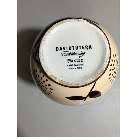 David Tutera Exotic Vase Vintage Style Brown with White Flowers - Picture 4 of 8